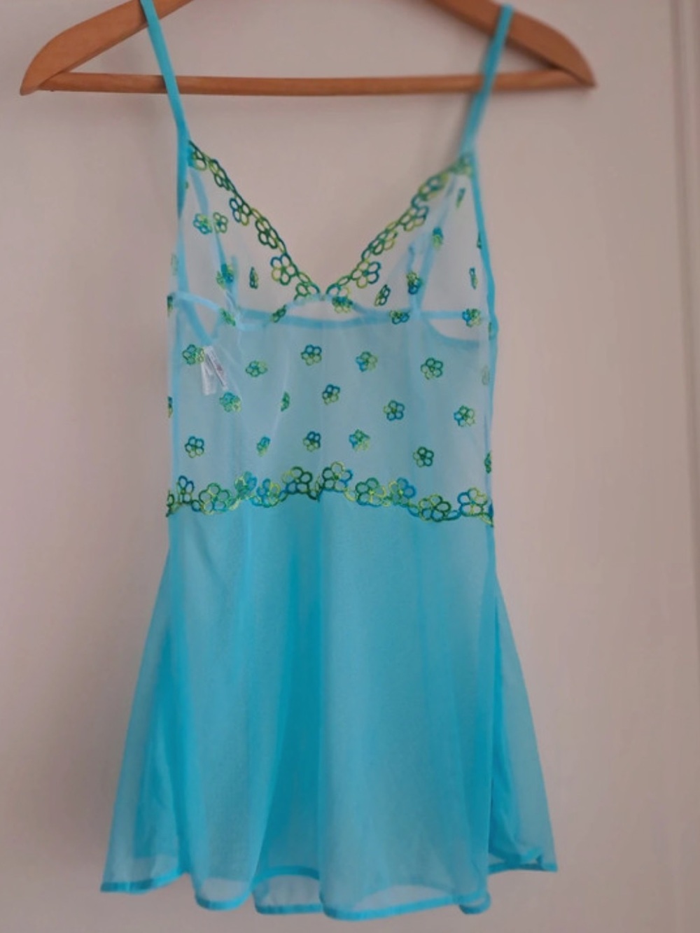La Perla x occhi Verdi Sheer Floral Babydoll Slip - Light Blue